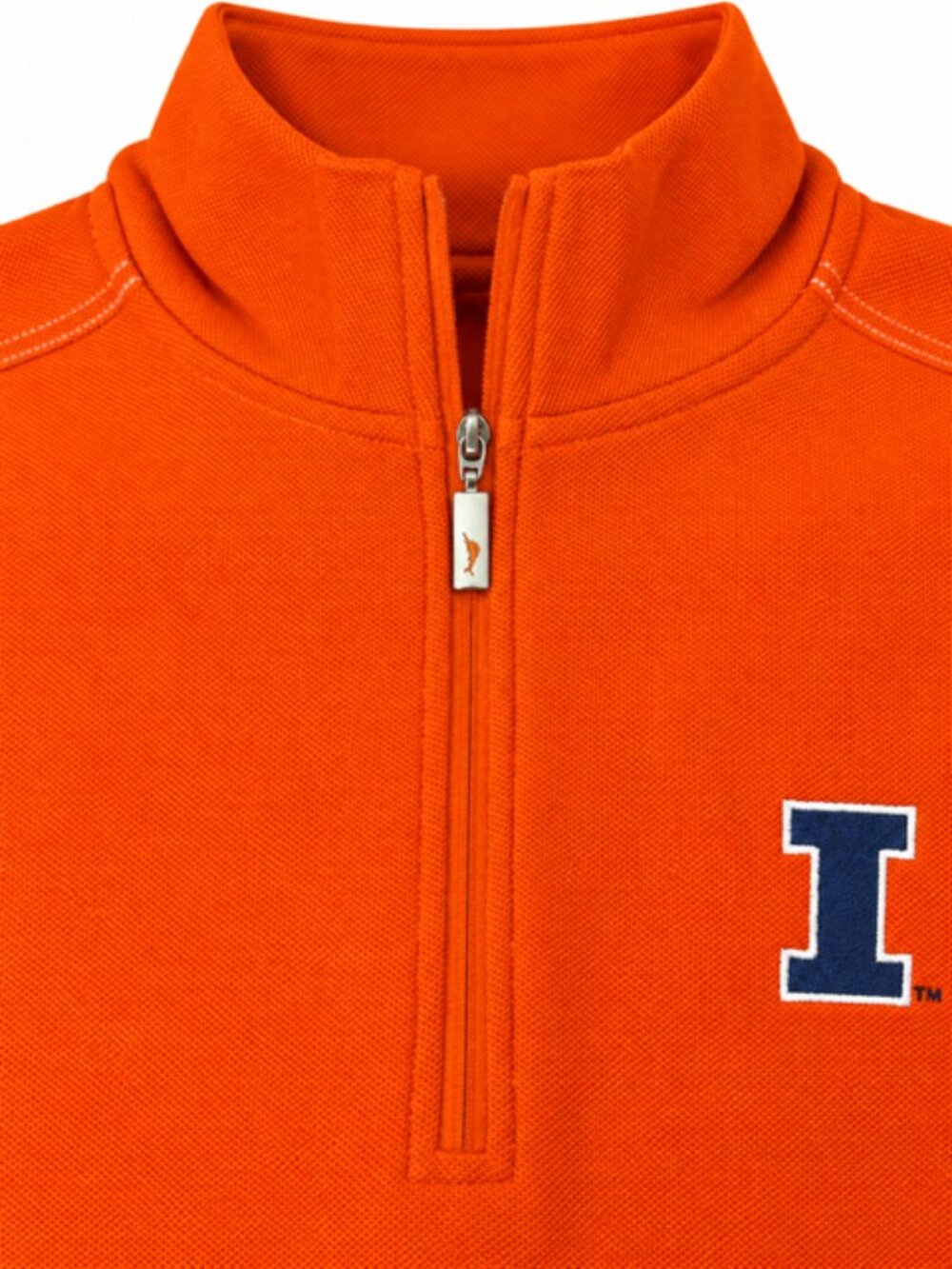 Tommy Bahama Illinois Fighting Illini Quarter Zip Pullover Orange Men’s Small - Picture 2 of 7